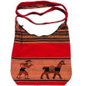 Peruvian Artisan Llama Logo Sling Pouch Crossbody Bag